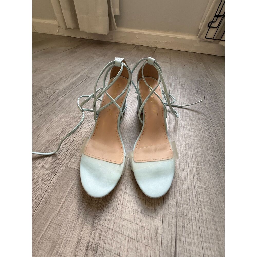 Allegra K 8.5 baby blue block heels